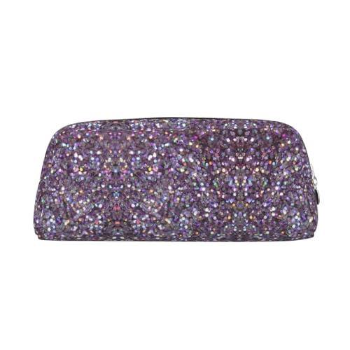 Federmäppchen mit Paillettenmuster, Leder, Reißverschluss, für Füllfederhalter, für Schüler, silber, Einheitsgröße, Kosmetiktasche von SDEGTHO