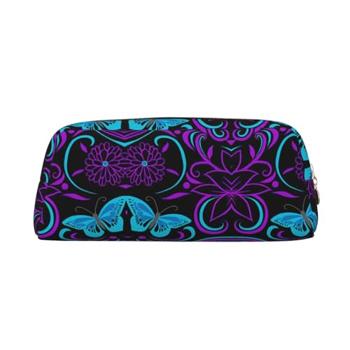 Federmäppchen mit Schmetterlings-Motiv, Leder, mit Reißverschluss, für Schüler, gold, Einheitsgröße, Kosmetiktasche von SDEGTHO