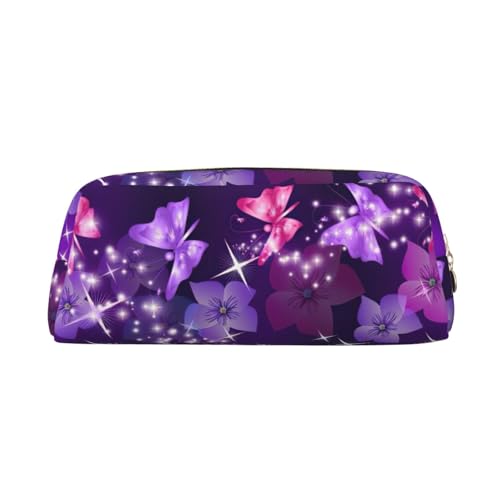 Federmäppchen mit Schmetterlingsdruck, Leder, mit Reißverschluss, für Schüler, gold, Einheitsgröße, Kosmetiktasche von SDEGTHO