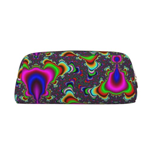 Federmäppchen mit buntem Muster, aus Leder, mit Reißverschluss, für Füllfederhalter, für Schüler, gold, Einheitsgröße, Kosmetiktasche von SDEGTHO