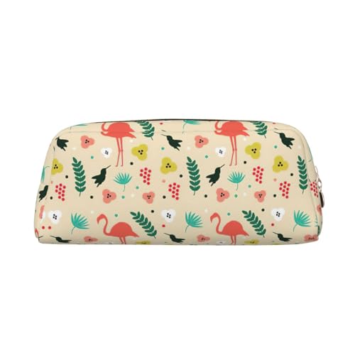 Federmäppchen mit tropischem Muster, aus Leder, mit Reißverschluss, für Schüler, gold, Einheitsgröße, Kosmetiktasche von SDEGTHO