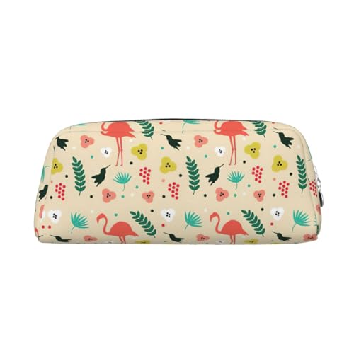 Federmäppchen mit tropischem Muster, aus Leder, mit Reißverschluss, für Schüler, silber, Einheitsgröße, Kosmetiktasche von SDEGTHO