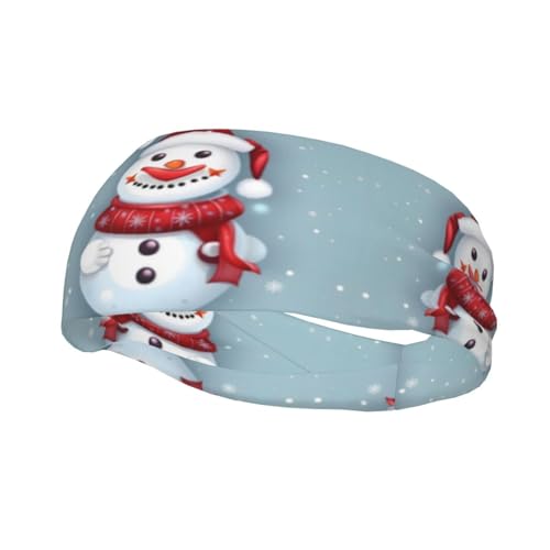 Frohe Weihnachten, schönes Schneemann-Stirnband, Schweiß-Stirnband, Kopfwickel, rutschfest, dehnbar, waschbar, Make-up-Stirnband von SDEGTHO