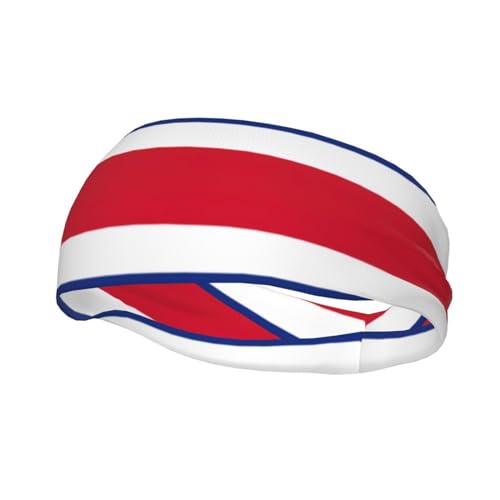 Haarband mit Flagge von Costa Rica, Schweiß, rutschfest, dehnbar, waschbar, Make-up-Stirnband von SDEGTHO