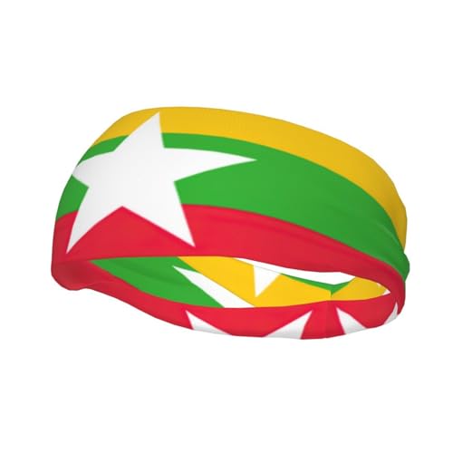 Haarband mit Flagge von Myanmar, rutschfest, dehnbar, waschbar, Make-up-Stirnband von SDEGTHO