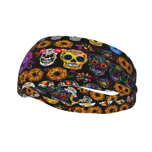Haarband mit Totenkopf-Motiv, rutschfest, dehnbar, waschbar, Make-up-Stirnband von SDEGTHO