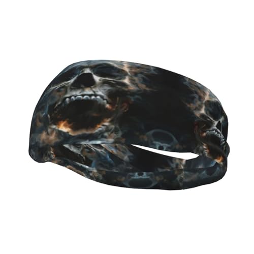 Horror Ghost Skull Stirnband Haar Schweiß Stirnband Kopf Wrap Haar Rutschfest Dehnbar Waschbar Make-up Stirnband von SDEGTHO
