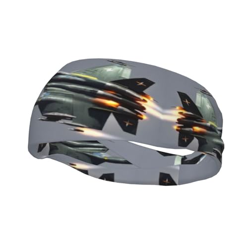 Jet Fighter Stirnband Haar Schweiß Stirnband Kopf Wrap Haar Rutschfest Dehnbar Waschbar Make-up Stirnband von SDEGTHO