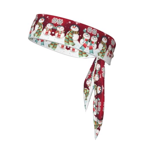 Kopftuch, Motiv: Frohe Weihnachten, niedlicher Schneemann, weich und atmungsaktiv, leicht, doppelseitig, Sport-Kopftuch von SDEGTHO