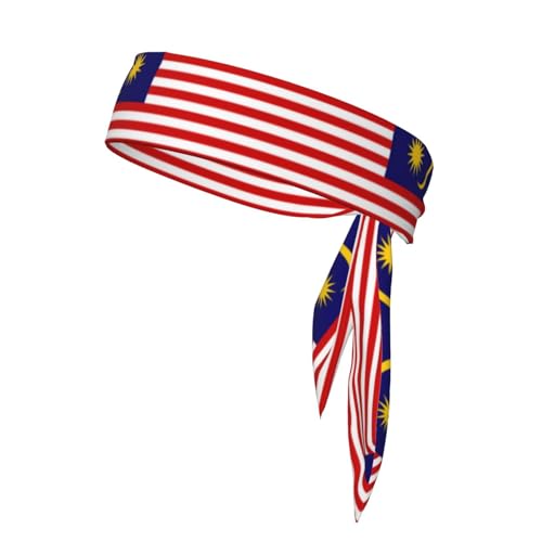 Kopftuch mit Malaysia-Flagge, weich und atmungsaktiv, leicht, doppelseitig, Sport-Kopfband von SDEGTHO