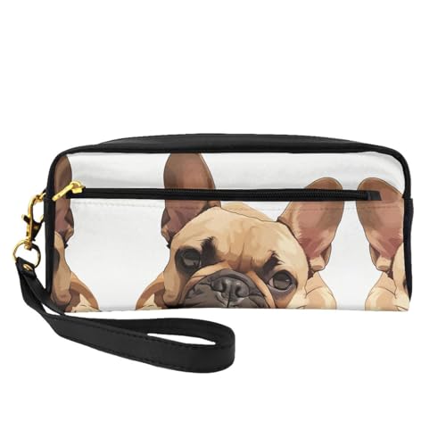Kosmetiktasche mit Tiermotiv, Motiv: Französische Bulldogge, Damen, Reise-Make-up-Tasche für Geldbörse, tragbar, Kulturbeutel, Zubehör-Organizer, Schwarz , Einheitsgröße, Kosmetiktasche von SDEGTHO