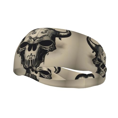 Läufer-Stirnband mit Totenkopf-Motiv, rutschfest, dehnbar, waschbar, Make-up-Stirnband von SDEGTHO