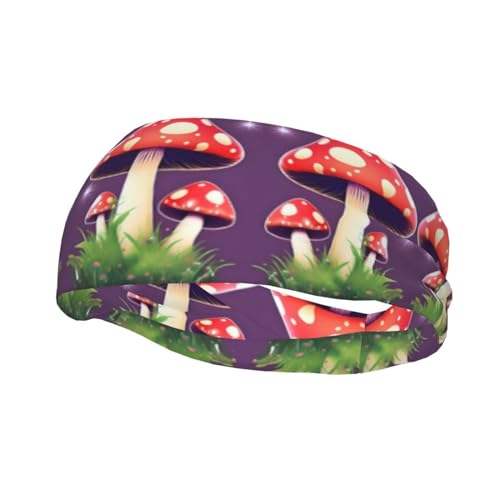 Magic Red Mushroom Headband Hair Sweat Headband Head Wrap Hair Non-Slip Stretchable Washable Makeup Headband von SDEGTHO