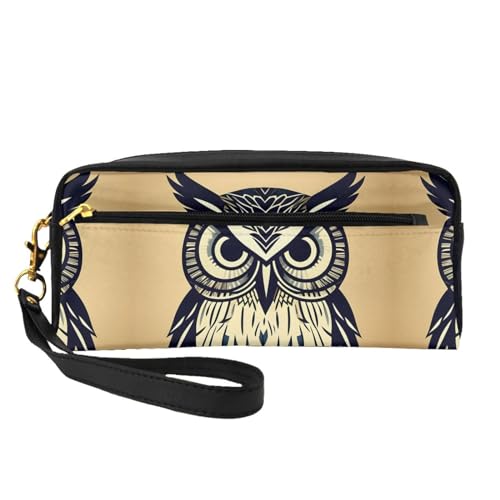 Make-up-Tasche für Damen, Motiv: niedliche Eule, tragbar, Kulturbeutel, Zubehör-Organizer, Schwarz , Einheitsgröße, Kosmetiktasche von SDEGTHO