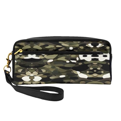 Make-up-Tasche für Damen, abstraktes Camouflage-Design, tragbar, Kulturbeutel, Zubehör-Organizer, Schwarz , Einheitsgröße, Kosmetiktasche von SDEGTHO