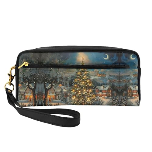 Make-up-Tasche für Damen, für Weihnachten, tragbar, Kulturbeutel, Zubehör-Organizer, Schwarz , Einheitsgröße, Kosmetiktasche von SDEGTHO