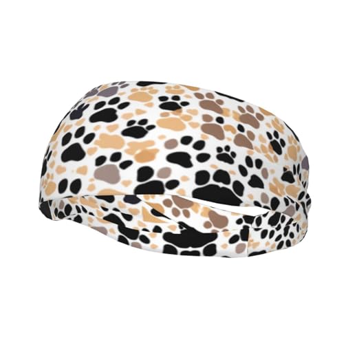 Niedliches Haarband mit Pfotenabdrücken und Schweiß, rutschfest, dehnbar, waschbar, Make-up-Stirnband von SDEGTHO