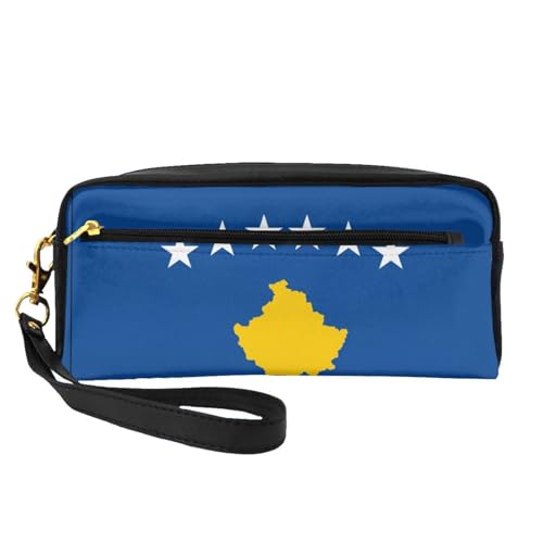 Reise-Make-up-Tasche für Damen, Motiv: Flagge des Kosovo, tragbar, Kulturbeutel, Zubehör-Organizer, Schwarz , Einheitsgröße, Kosmetiktasche von SDEGTHO