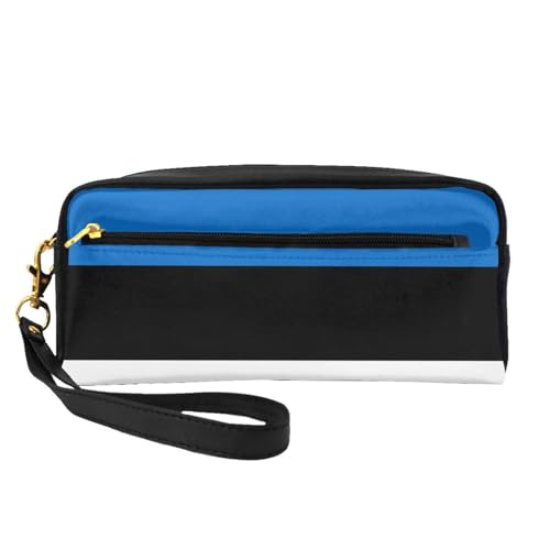 Reise-Make-up-Tasche für Damen, Motiv: Flagge von Estland, Make-up-Tasche für Geldbörse, tragbare Kulturbeutel, Zubehör-Organizer, Schwarz , Einheitsgröße, Kosmetiktasche von SDEGTHO