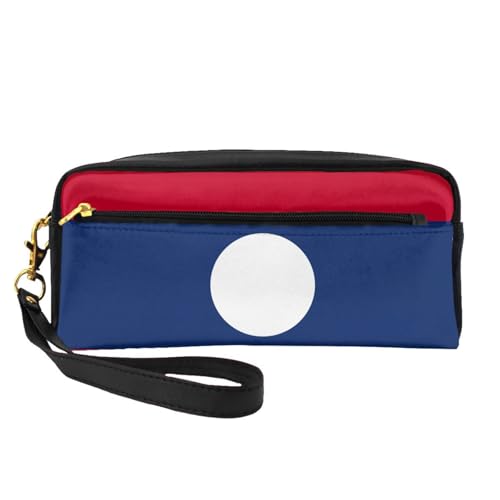 Reise-Make-up-Tasche für Damen, Motiv: Flagge von Laos, tragbare Kulturbeutel, Zubehör-Organizer, Schwarz , Einheitsgröße, Kosmetiktasche von SDEGTHO