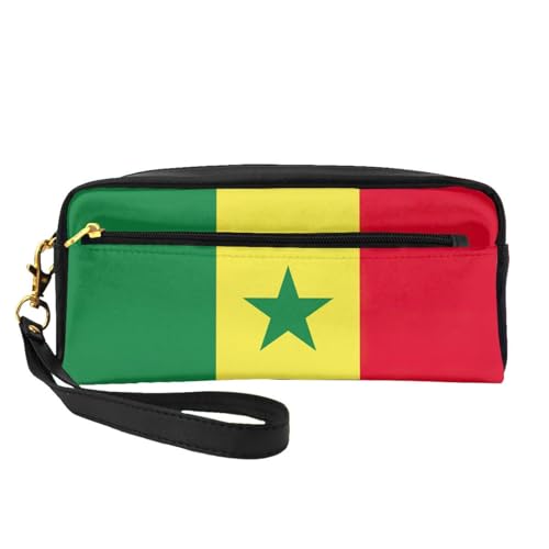 Reise-Make-up-Tasche für Damen, Motiv: Flagge von Senegal, tragbar, Kulturbeutel, Zubehör-Organizer, Schwarz , Einheitsgröße, Kosmetiktasche von SDEGTHO