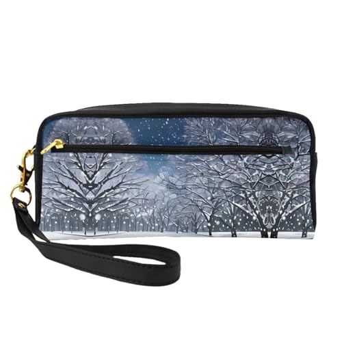 Reise-Make-up-Tasche für Damen, Motiv: Winter, Schnee im Park, tragbar, Kulturbeutel, Zubehör-Organizer, Schwarz , Einheitsgröße, Kosmetiktasche Reise-Make-up-Tasche für Damen, Motiv: Winter, Schnee im Park, tragbar, Kulturbeutel, Zubehör-Organizer, Schwarz , Einheitsgröße, Kosmetiktasche von SDEGTHO