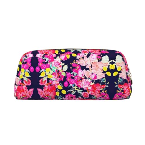 Roses Garden Printing School Leather Zippered Fountain Ballpoint Rollerball Pens Pouch Pencils Case Holder for Pupil, gold, Einheitsgröße, Kosmetiktasche von SDEGTHO