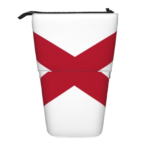 SDEGTHO Alabama Stand-Federmäppchen mit Staatsflagge, niedliches Federmäppchen, Teleskop-Stiftetui, tragbarer Stifthalter, Schwarz , Einheitsgröße, modisch von SDEGTHO