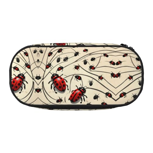 SDEGTHO Art Ladybug Federmäppchen mit großem Fassungsvermögen, Mehrzweck-Federmäppchen, tragbares Federmäppchen, Stifteetui für Büro, Schwarz , Einheitsgröße, Taschen-Organizer von SDEGTHO
