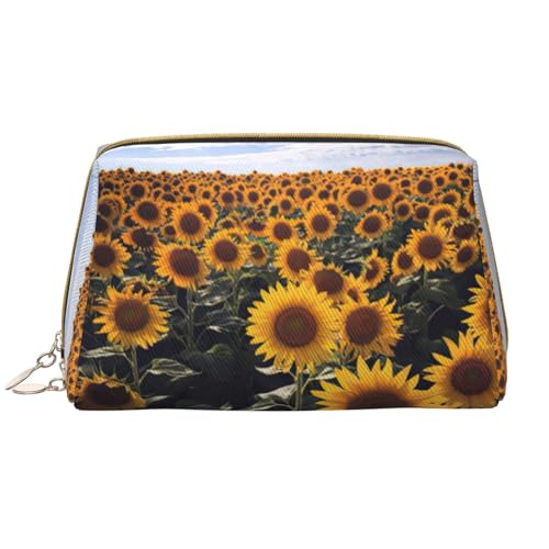 SDEGTHO Aufbewahrungstasche mit Sonnenblumen, kleine Make-up-Tasche für Geldbörse, Reise-Make-up-Tasche, Mini-Kosmetiktasche, Weiss/opulenter Garten, Einheitsgröße von SDEGTHO
