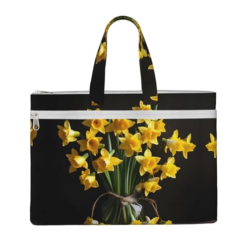 SDEGTHO Dokumententasche mit Reißverschluss und Griff zum Tragen von Papierakten, Büchern, Aktenordner, Schwarz, Einheitsgröße von SDEGTHO