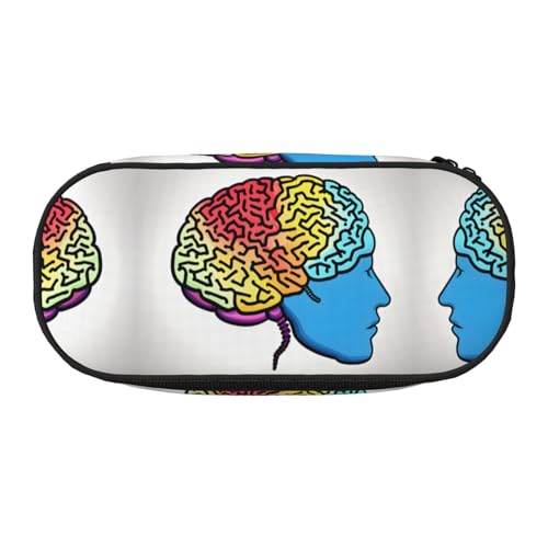 SDEGTHO Federmäppchen für linke und rechte Gehirnhälfte, große Kapazität, Mehrzweck-Federtasche, tragbares Federmäppchen für Büro, Schwarz , Einheitsgröße, Taschen-Organizer von SDEGTHO