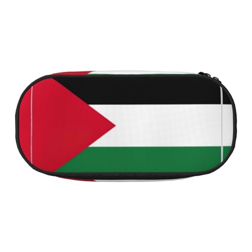 SDEGTHO Federmäppchen mit Palästina-Flagge, großes Fassungsvermögen, Mehrzweck-Federmäppchen, tragbares Federmäppchen für Büro, Schwarz , Einheitsgröße, Taschen-Organizer von SDEGTHO