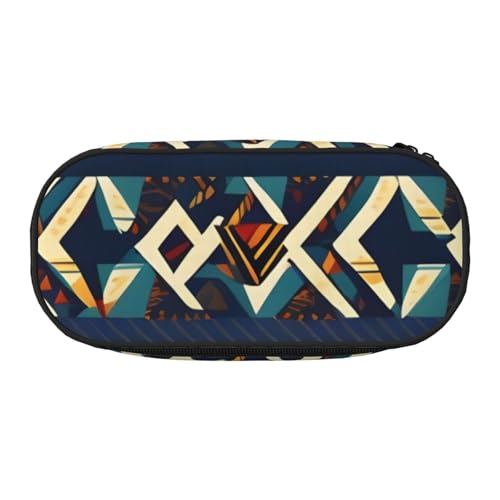 SDEGTHO Federmäppchen mit afrikanischem Nationalmuster, großes Fassungsvermögen, Mehrzweck-Federtasche, tragbares Federmäppchen für Büro, Schwarz , Einheitsgröße, Taschen-Organizer von SDEGTHO