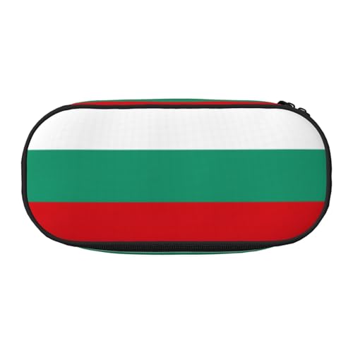 SDEGTHO Federmäppchen mit bulgarischer Flagge, großes Fassungsvermögen, Mehrzweck-Federtasche, tragbares Federmäppchen, Stifteetui für Büro, Schwarz , Einheitsgröße, Taschen-Organizer von SDEGTHO