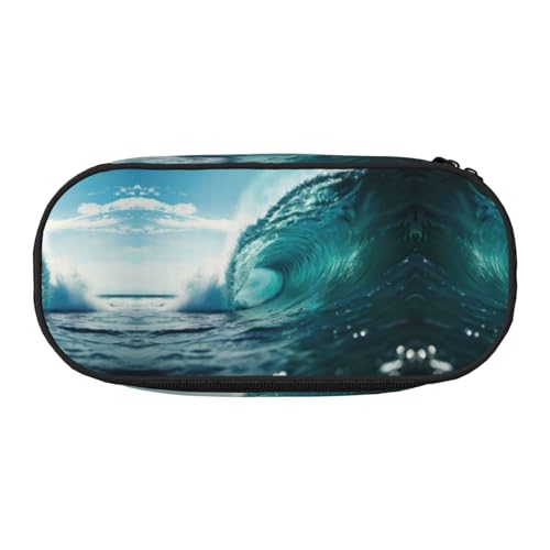 SDEGTHO Federmäppchen mit großem Fassungsvermögen, Mehrzweck-Federmäppchen, tragbares Federmäppchen, Federmäppchen für Büro, Ozeangrün, Schwarz , Einheitsgröße, Taschen-Organizer von SDEGTHO