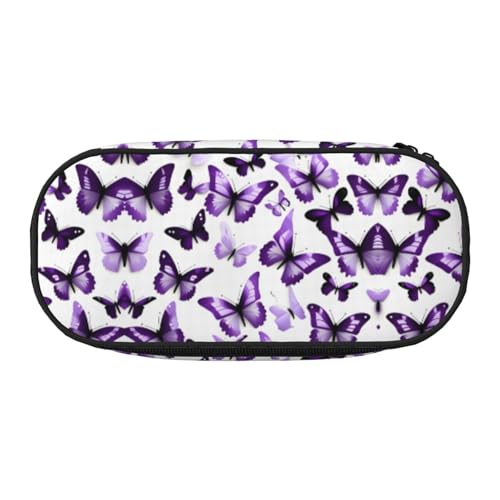 SDEGTHO Federmäppchen mit großem Fassungsvermögen, Mehrzweck-Federmäppchen, tragbares Federmäppchen, Federmäppchen für Büro, Weiß / Violett, Schwarz , Einheitsgröße, Taschen-Organizer von SDEGTHO