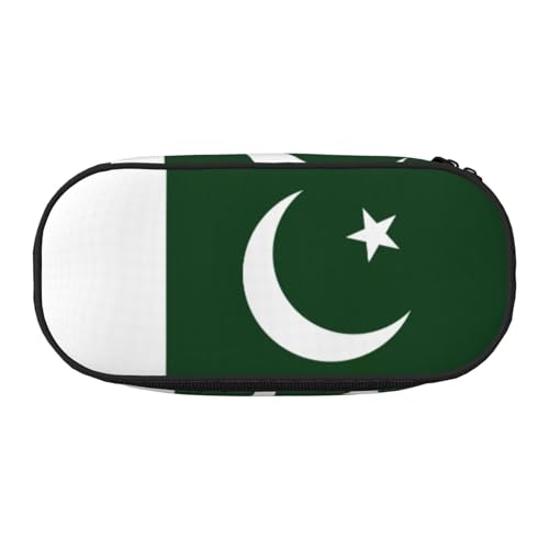 SDEGTHO Federmäppchen mit großer Kapazität, Motiv: Flagge Pakistans, Mehrzweck-Federtasche, tragbares Federmäppchen für Büro, Schwarz , Einheitsgröße, Taschen-Organizer von SDEGTHO