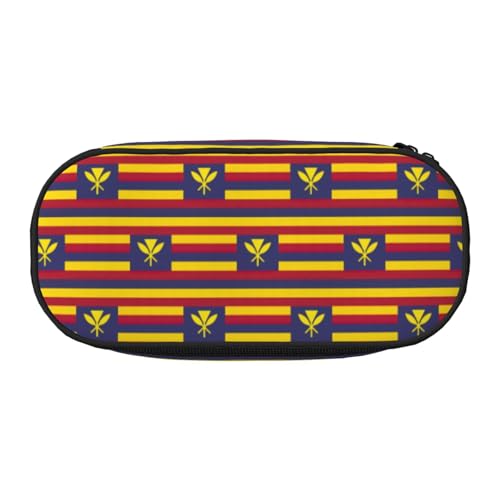 SDEGTHO Federmäppchen mit großer Kapazität, Motiv: Flagge des Königreichs Hawaii, Mehrzweck-Federmäppchen, tragbares Federmäppchen für Büro, Schwarz , Einheitsgröße, Taschen-Organizer von SDEGTHO