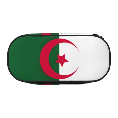 SDEGTHO Federmäppchen mit großer Kapazität, Motiv: Flagge von Algerien, Mehrzweck-Federmäppchen, tragbares Federmäppchen für Büro, Schwarz , Einheitsgröße, Taschen-Organizer von SDEGTHO