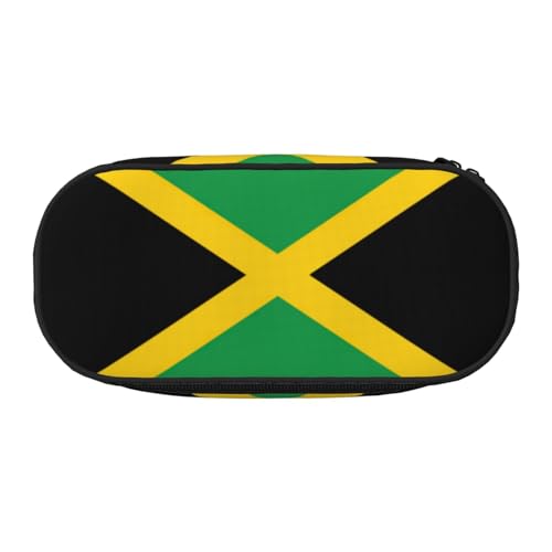 SDEGTHO Federmäppchen mit großer Kapazität, Motiv: Flagge von Jamaika, Mehrzweck-Federmäppchen, tragbares Federmäppchen für Büro, Schwarz , Einheitsgröße, Taschen-Organizer von SDEGTHO
