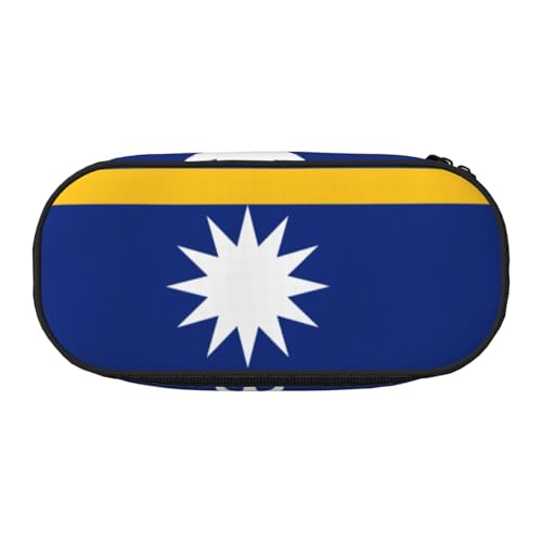 SDEGTHO Federmäppchen mit großer Kapazität, Motiv: Flagge von Nauru, Mehrzweck-Federmäppchen, tragbares Federmäppchen für Büro, Schwarz , Einheitsgröße, Taschen-Organizer von SDEGTHO