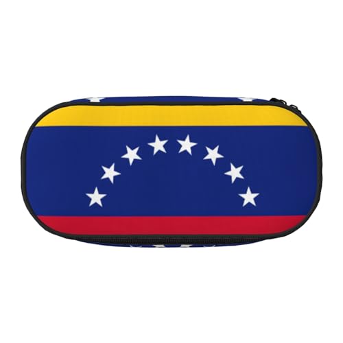 SDEGTHO Federmäppchen mit großer Kapazität, Motiv: Flagge von Venezuela, Mehrzweck-Federtasche, tragbares Federmäppchen für Büro, Schwarz , Einheitsgröße, Taschen-Organizer von SDEGTHO