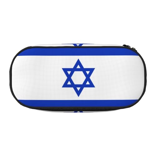 SDEGTHO Federmäppchen mit israelischer Flagge, großes Fassungsvermögen, Mehrzweck-Federmäppchen, tragbares Federmäppchen, Stifteetui für Büro, Schwarz , Einheitsgröße, Taschen-Organizer von SDEGTHO
