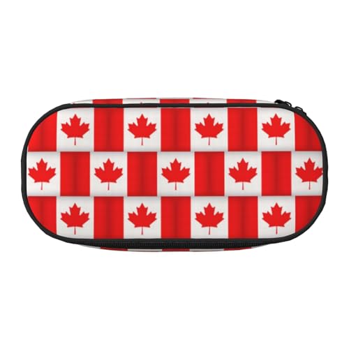 SDEGTHO Federmäppchen mit kanadischer Flagge, großes Fassungsvermögen, Mehrzweck-Federmäppchen, tragbares Federmäppchen für Büro, Schwarz , Einheitsgröße, Taschen-Organizer von SDEGTHO