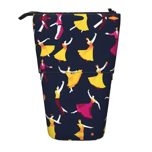 SDEGTHO Federmäppchen mit kleinem Muster, niedliches Teleskop-Federmäppchen, Stiftehalter, Schreibwaren-Aufbewahrung für Schule, Universität, Schwarz , Einheitsgröße, Taschen-Organizer von SDEGTHO