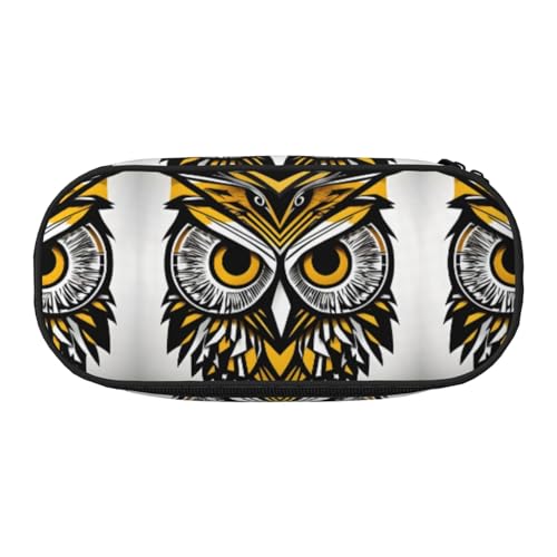 SDEGTHO Federmäppchen mit niedlichem Eulenmuster, großes Fassungsvermögen, Mehrzweck-Federmäppchen, tragbares Federmäppchen für Büro, Schwarz , Einheitsgröße, Taschen-Organizer von SDEGTHO