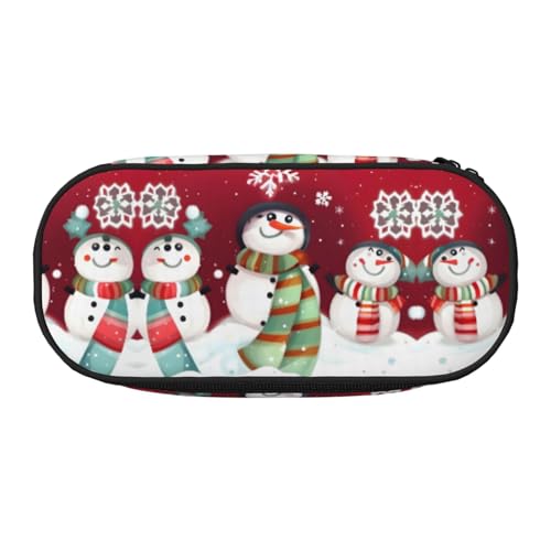 SDEGTHO Federmäppchen mit niedlichem Schneemann-Motiv und großem Fassungsvermögen, Mehrzweck-Federmäppchen, tragbares Federmäppchen für Büro, Schwarz , Einheitsgröße, Taschen-Organizer von SDEGTHO