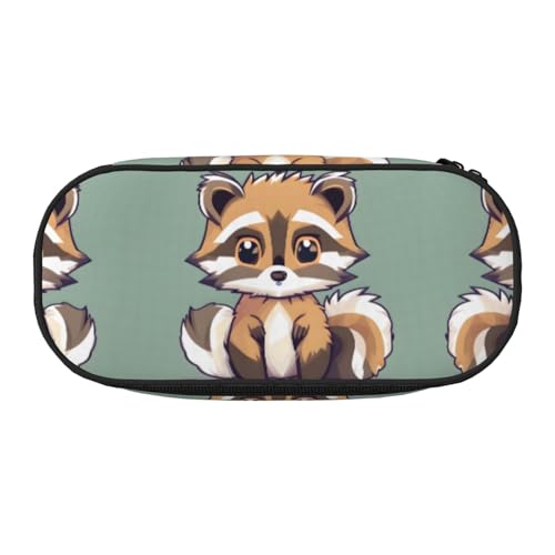 SDEGTHO Federmäppchen mit niedlichem Waschbär-Design, vielseitig verwendbar, tragbares Federmäppchen, Federmäppchen für Büro, Schwarz , Einheitsgröße, Taschen-Organizer von SDEGTHO