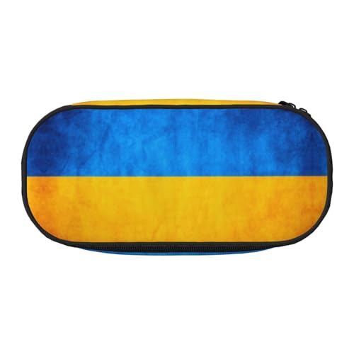SDEGTHO Federmäppchen mit ukrainischer Flagge, großes Fassungsvermögen, Mehrzweck-Federtasche, tragbares Federmäppchen, Stifteetui für Büro, Schwarz , Einheitsgröße, Taschen-Organizer von SDEGTHO